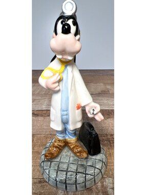 RARE Disney Goofy Doctor Ceramic Figurine With Stethoscope  Black Bag Hand-Paint